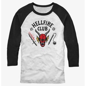 Stranger Things HELLFIRE CLUB Raglan 3/4 Tee T-shirt